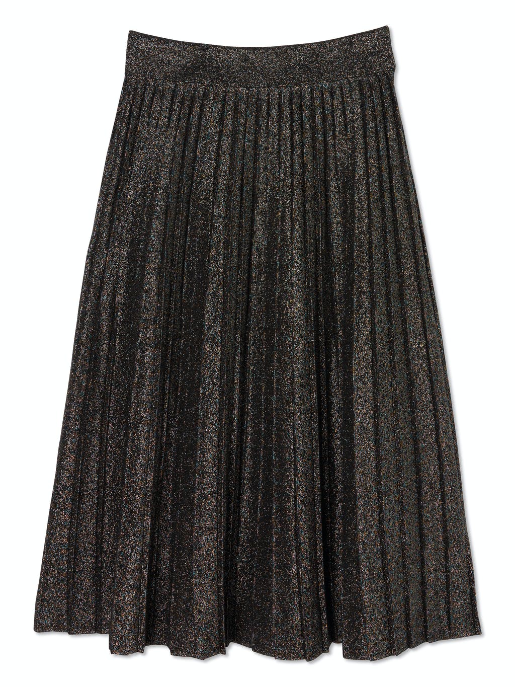Nevada Metallic Pleated Midi Skirt
