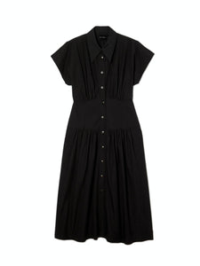 Waist Shirring Midi Dress