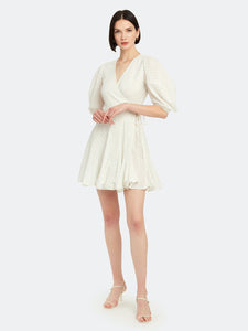 Rosie Puff Sleeve Wrap Mini Dress