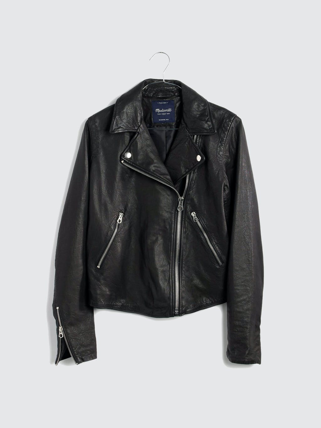 Washed Leather Moto Jacket