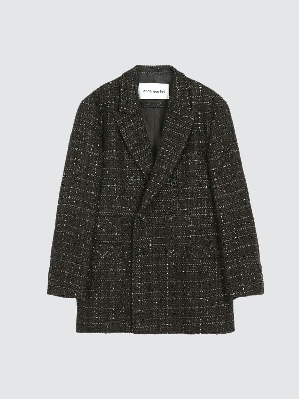 Tweed Strap Double Breasted Jacket