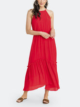 Load image into Gallery viewer, Halter Frill Maxi Dress