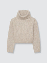 Load image into Gallery viewer, Cropped Ribbed Turtleneck Sweater