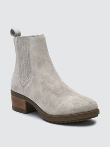 Lily Light Grey Suede Boot