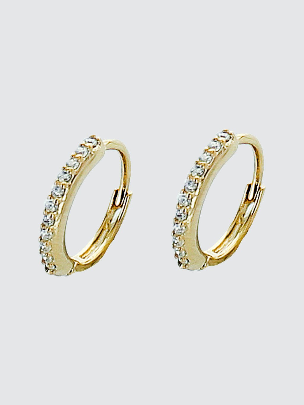 Gold Pave Crystal Mini Hoop Earrings