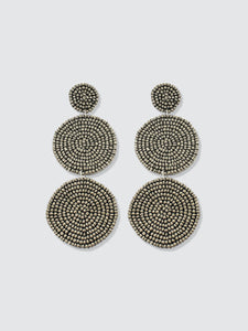 Bead Linear Circle Earrings