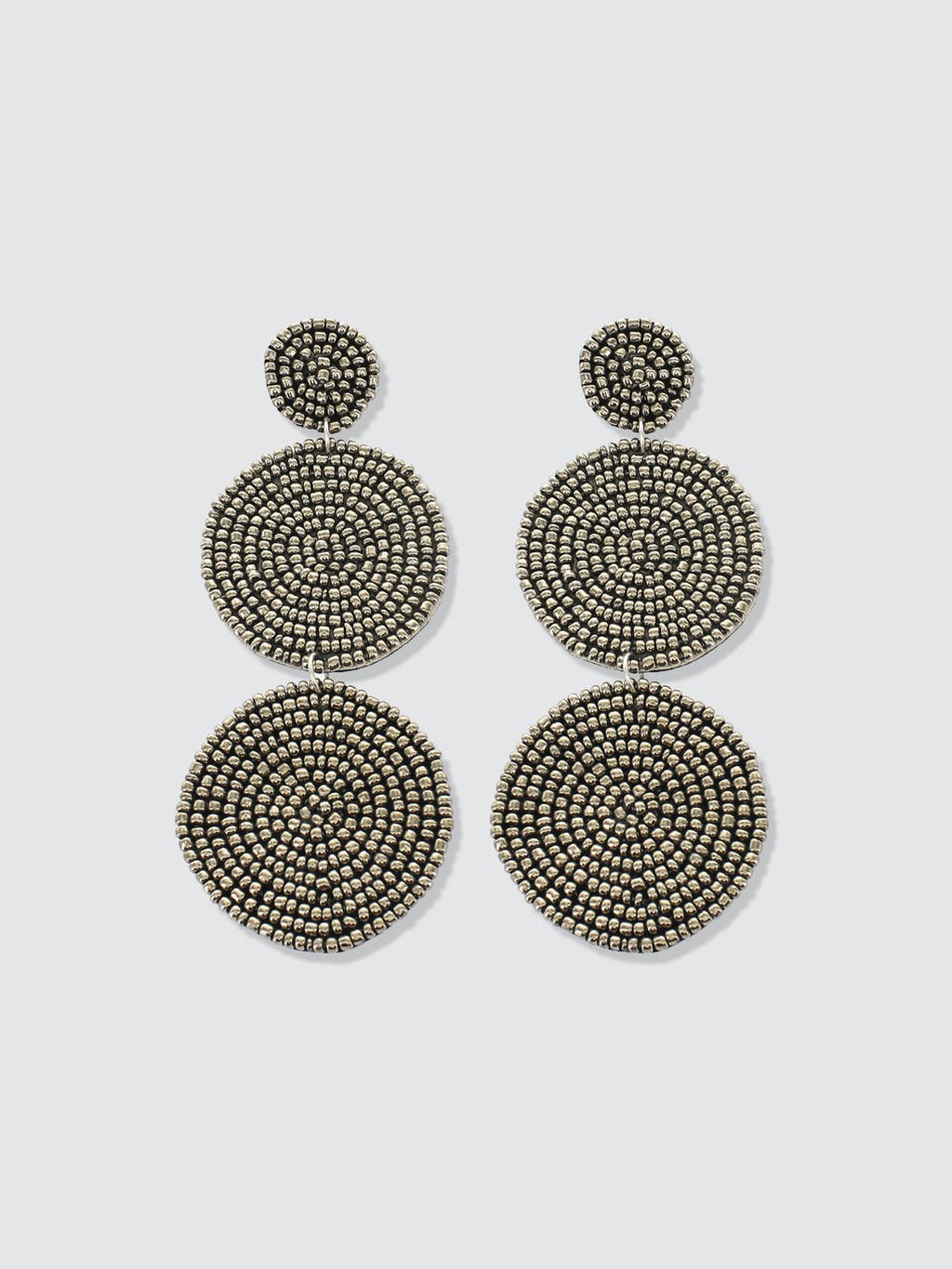Bead Linear Circle Earrings