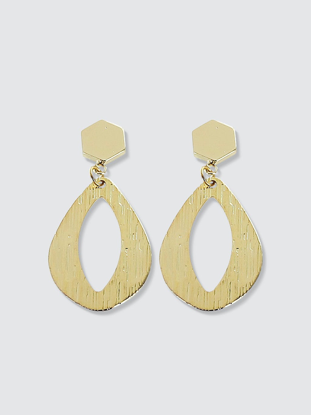 2 Drop Gold Smooth and Textured Earrings