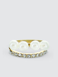 Crystal And Pearl Ring