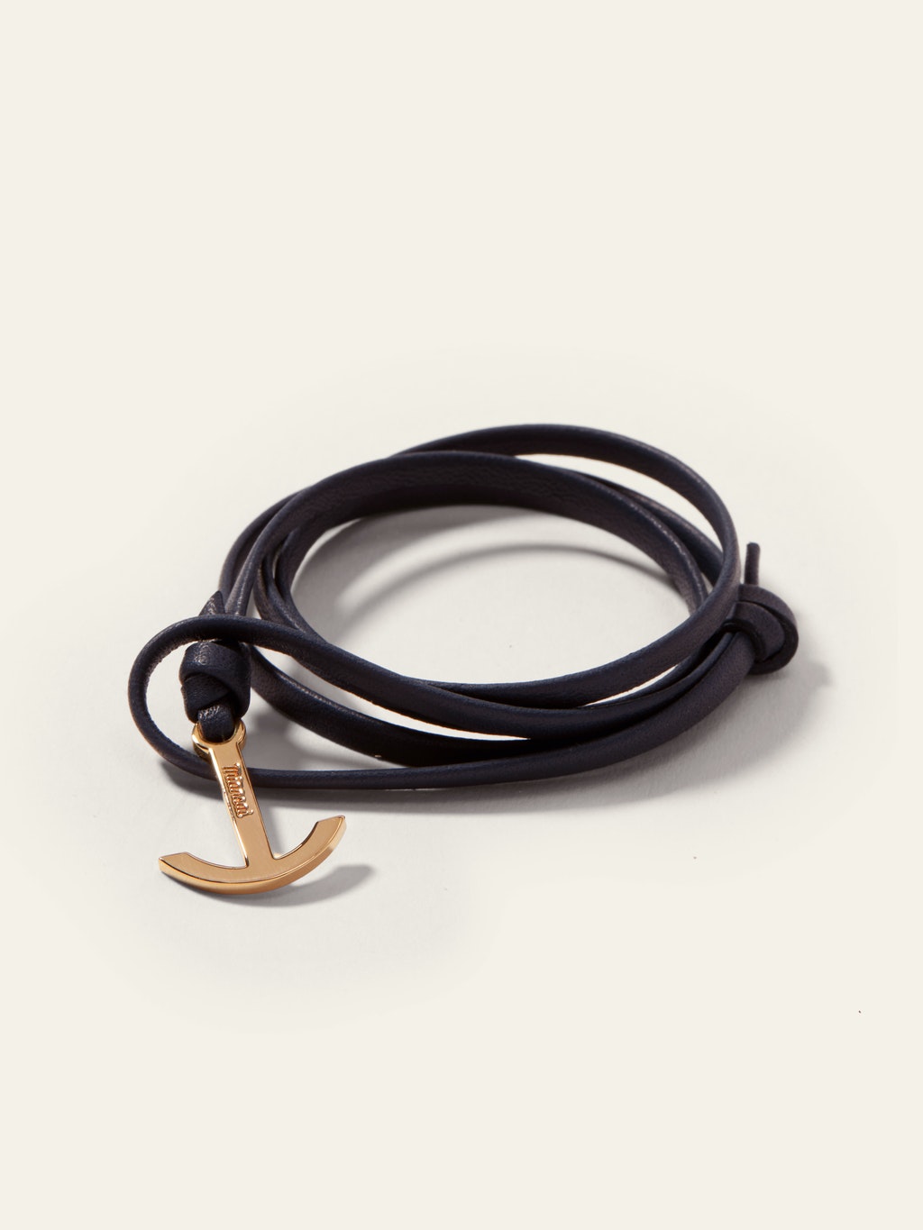Mini Modern Anchor Leather Bracelet