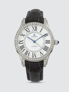 Xenia 35mm Crystal Bezel Leather Watch