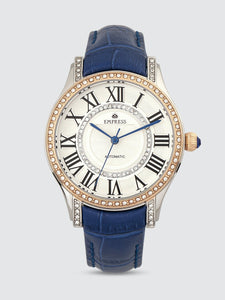 Xenia 35mm Crystal Bezel Leather Watch