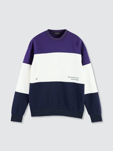 Colorblocked Crewneck Long Sleeve Sweatshirt