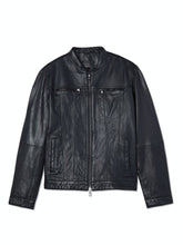 Load image into Gallery viewer, Band Collar Leather Jacket