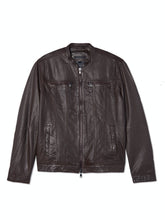 Load image into Gallery viewer, Band Collar Leather Jacket