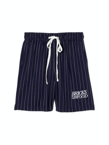Navy Pinstripe Shorts
