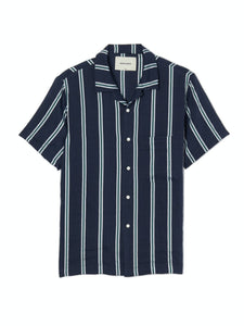 Stripe Silk Blend Button Up Shirt