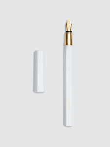 Resin & Brass - Fountain Pen (White) (F nib)