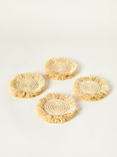 Load image into Gallery viewer, Fringed Natural Coasters, Set of 4