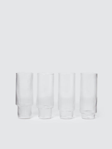 Ripple Long Drink Glasses, Set of 4