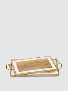 Decorative Wooden Trays, Set Of 2