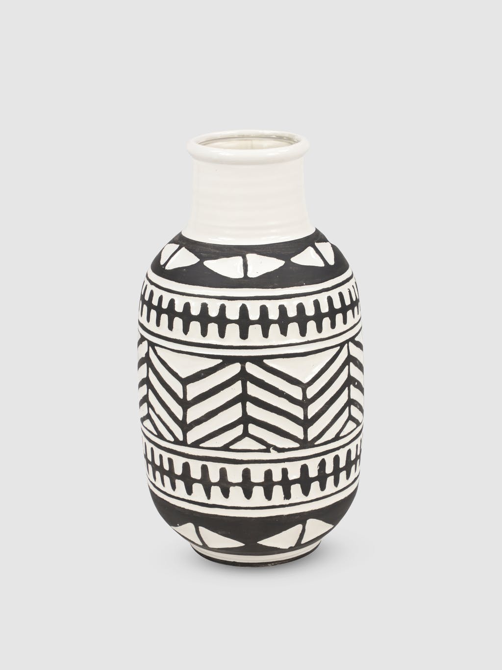 Geometric Black And White Ceramic Vase