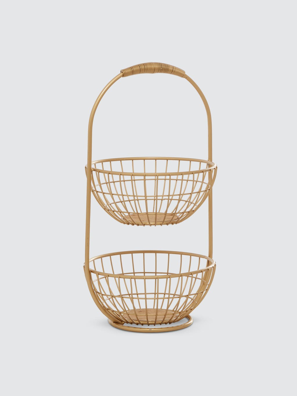Two Tiered Mesh Basket Stand