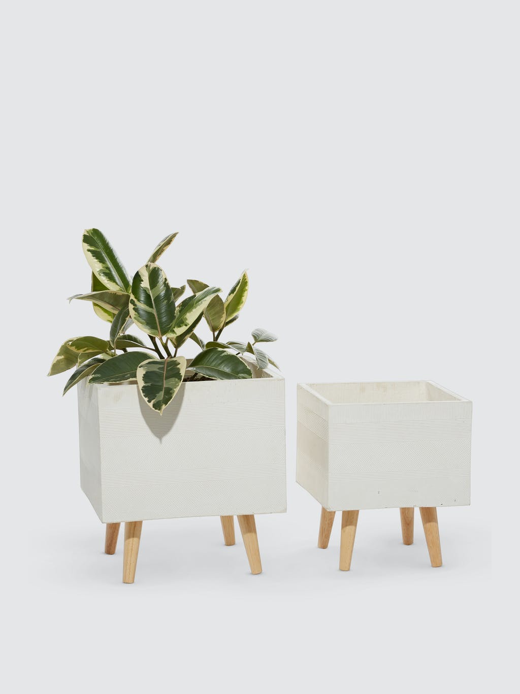 Two-Tone Square Planters, Set Of 2