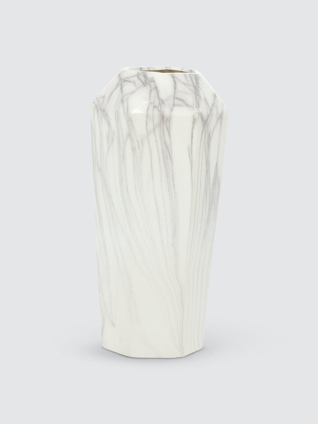 Faux-Marble Ceramic Vase