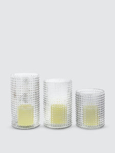 Dotted Glass Candleholders, Set Of 3