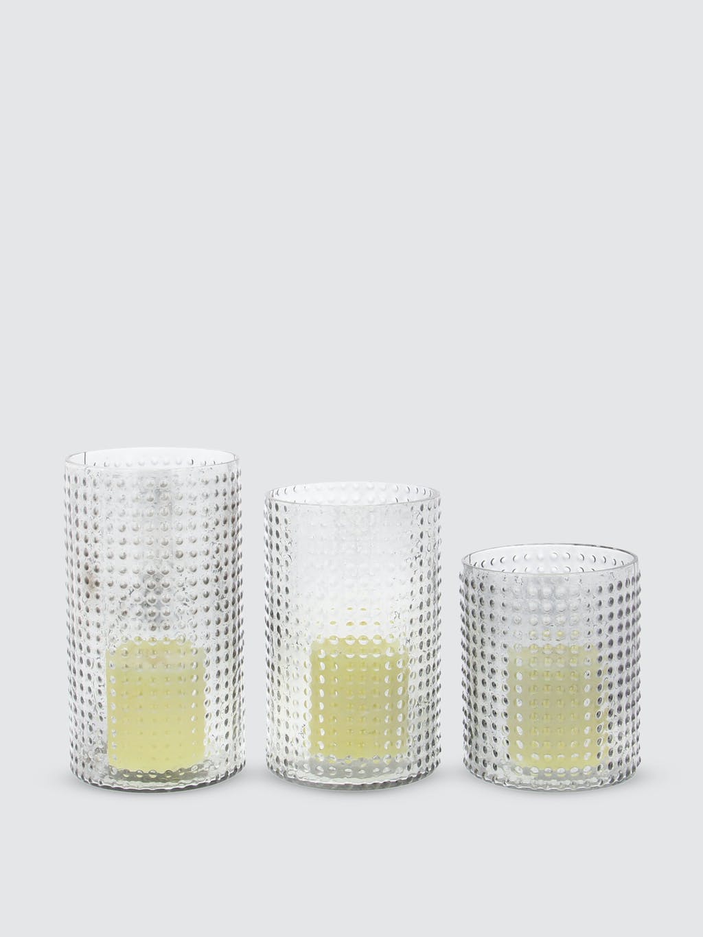Dotted Glass Candleholders, Set Of 3