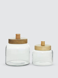 Frosted Glass Jars, Set Of 2