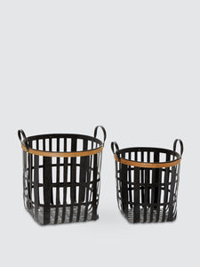 Woven Metal Basket, Set Of 2