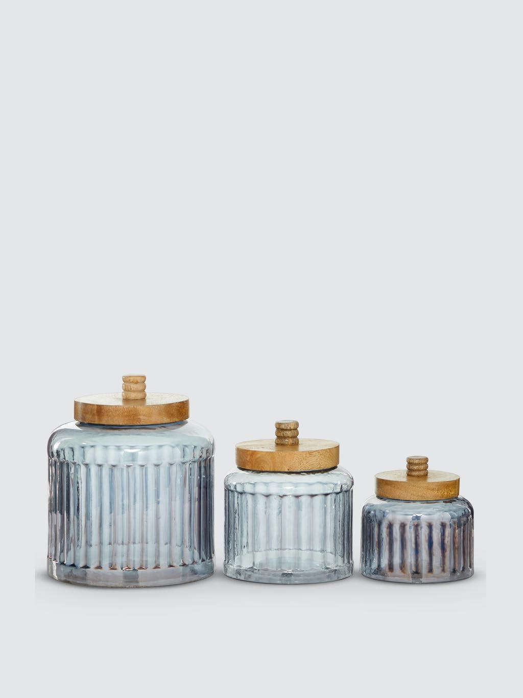 Glass Lidded Jars - Set Of 3