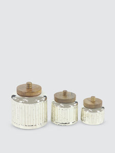 Glass Lidded Jars - Set Of 3