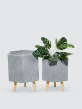 Load image into Gallery viewer, Marble Textured Hexagonal Planters - Set Of 2
