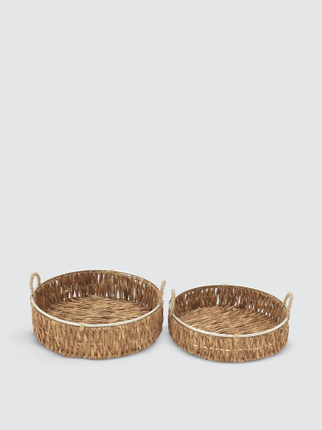 Round Wicker Baskets - Set Of 2