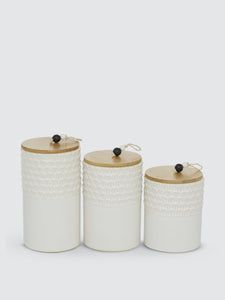 Stone Ware Canisters, Set Of 3