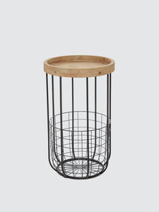 Basket Pedestal Accent Table