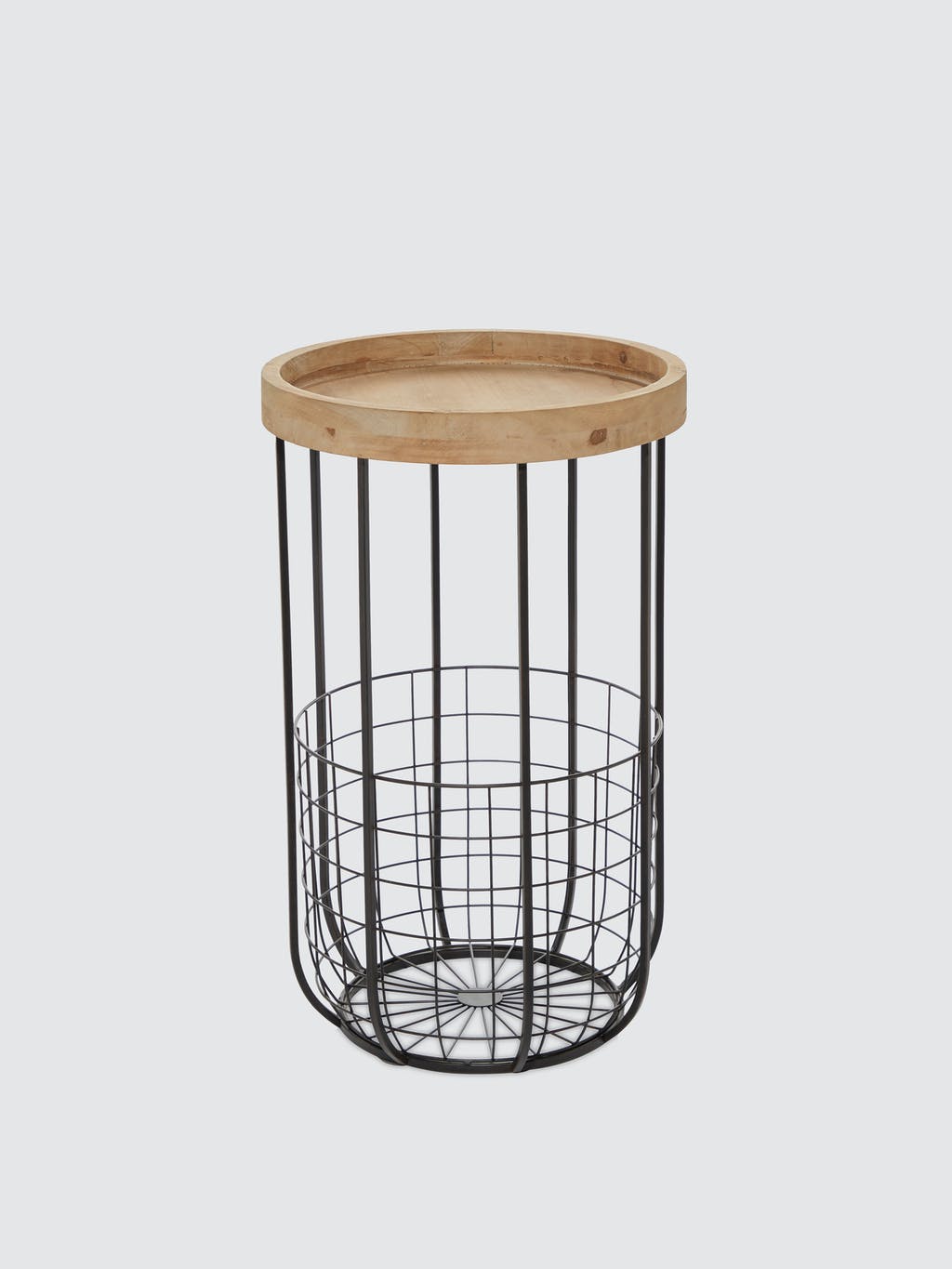 Basket Pedestal Accent Table