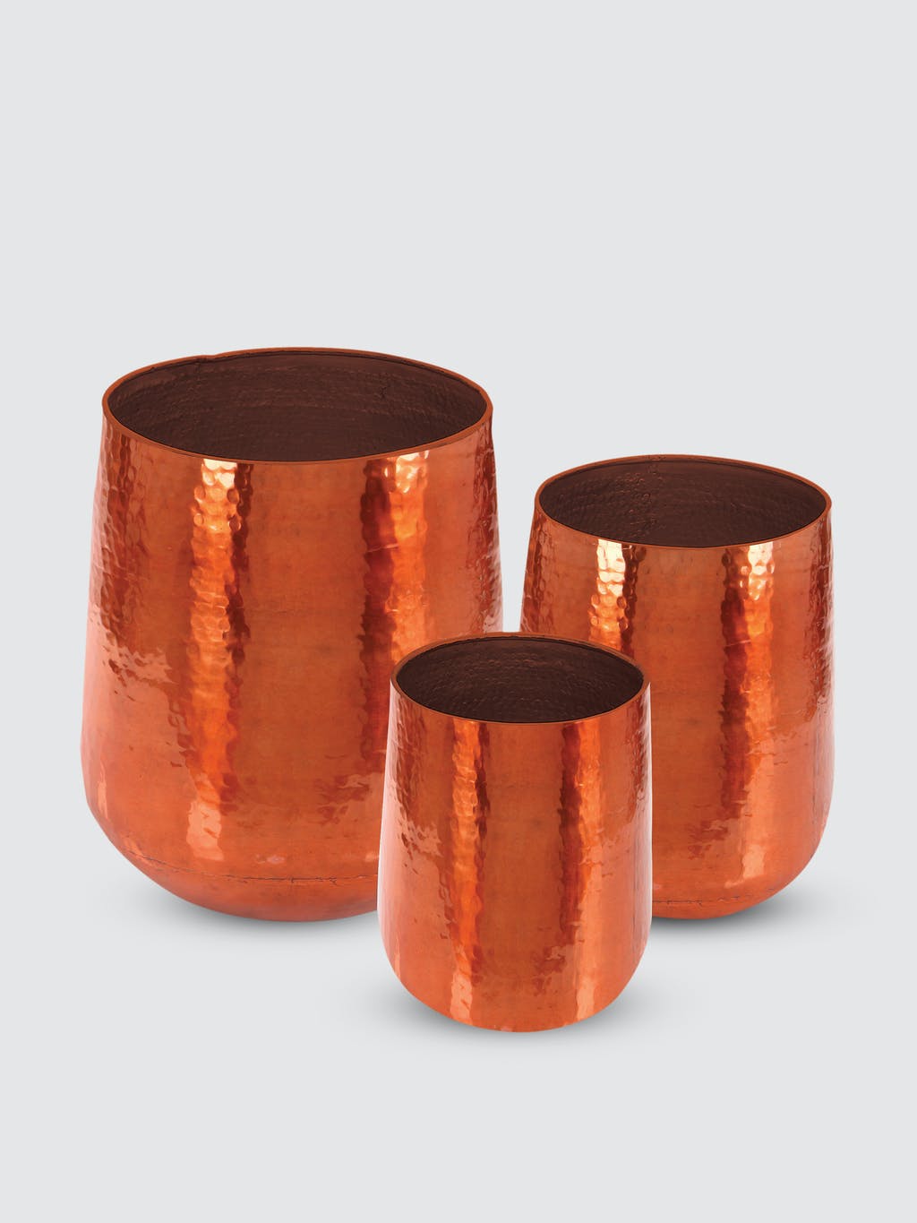 Hammered Planters, Set Of 3