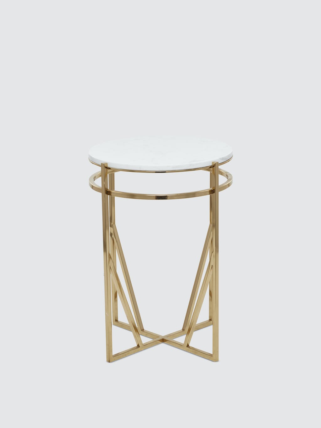 Round Metallic Pedestal Table