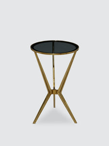 Tall Opaque-Glass Accent Table