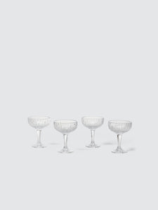 Relief Champagne Coupe, Set of 4