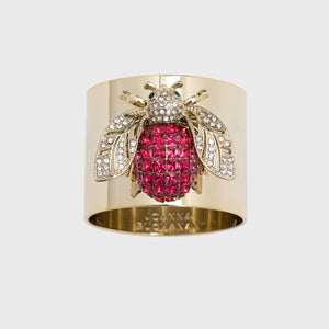Sparkle Bee Napkin Rings - Rose, Set of Two