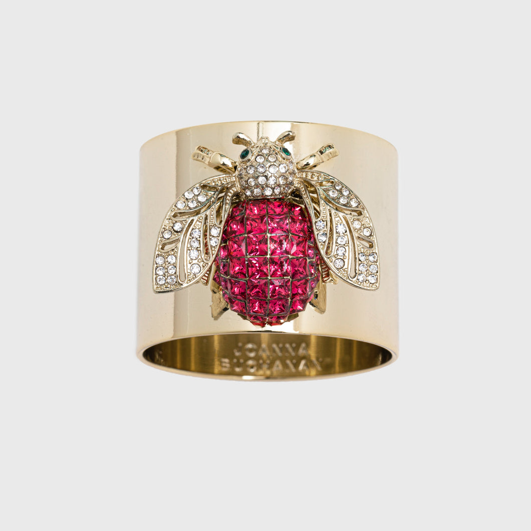 Sparkle Bee Napkin Rings - Rose, Set of Two