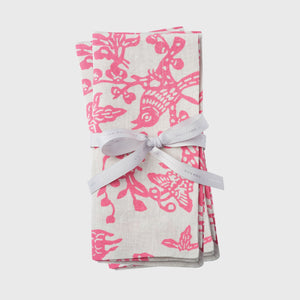 Garden Print Napkin, Pink, Set Of Two