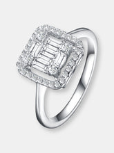 Load image into Gallery viewer, Sterling Silver Cubic Zirconia Square Modern Ring