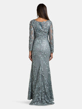 Load image into Gallery viewer, 29924 Long Sleeve Lace Dress With Lace Appliques