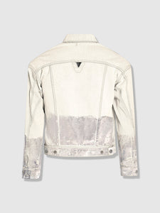 Shorter Off-White Denim Jacket with Mercury Foil